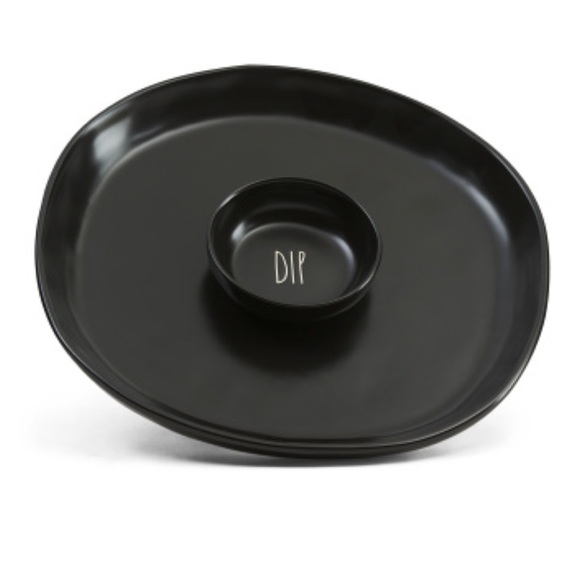 Rae Dunn Other - 🎃 Rae Dun Chip and Dip Dish Black White Letters